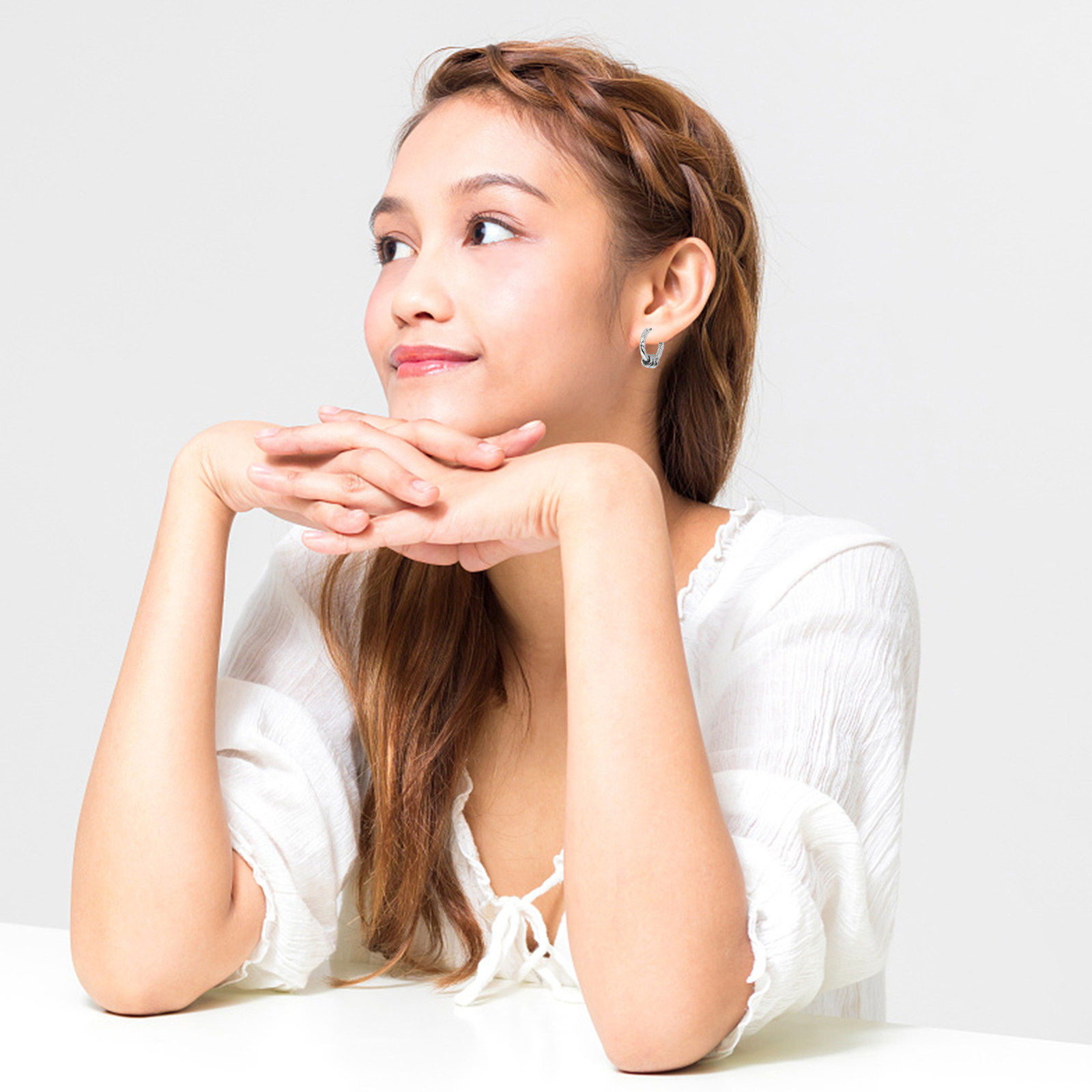 Women Formal Wear Ethnic - Anting Lingkaran Tebal untuk Wanita Pria