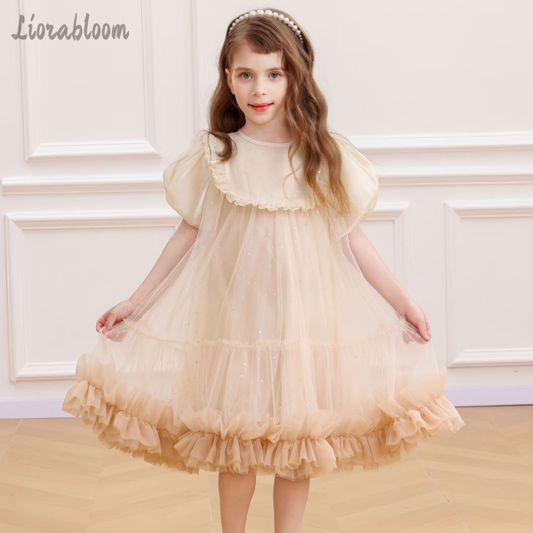 Women Formal Wear H&M - Gaun Tulle Khaki untuk Anak Perempuan