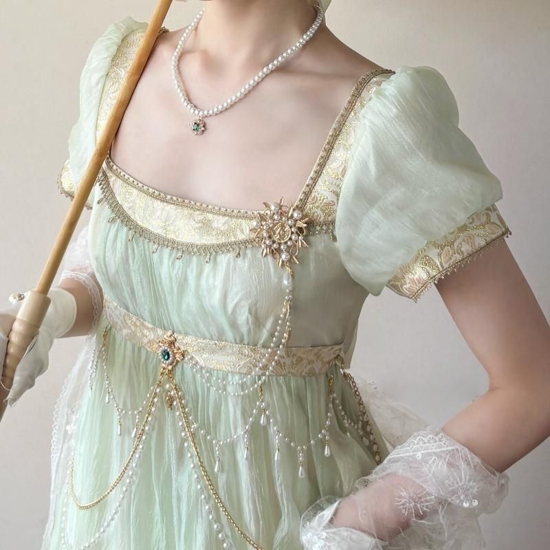Gaun Lolita Buatan Tangan Mode - Women'S Green Formal Wear ulasan dan harga