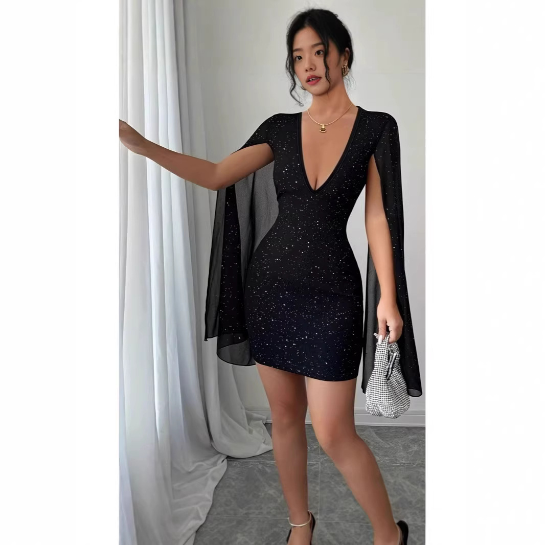 Gaun Midi Bodycon V-Neck Elega - Women Formal Wear H&M ulasan dan harga