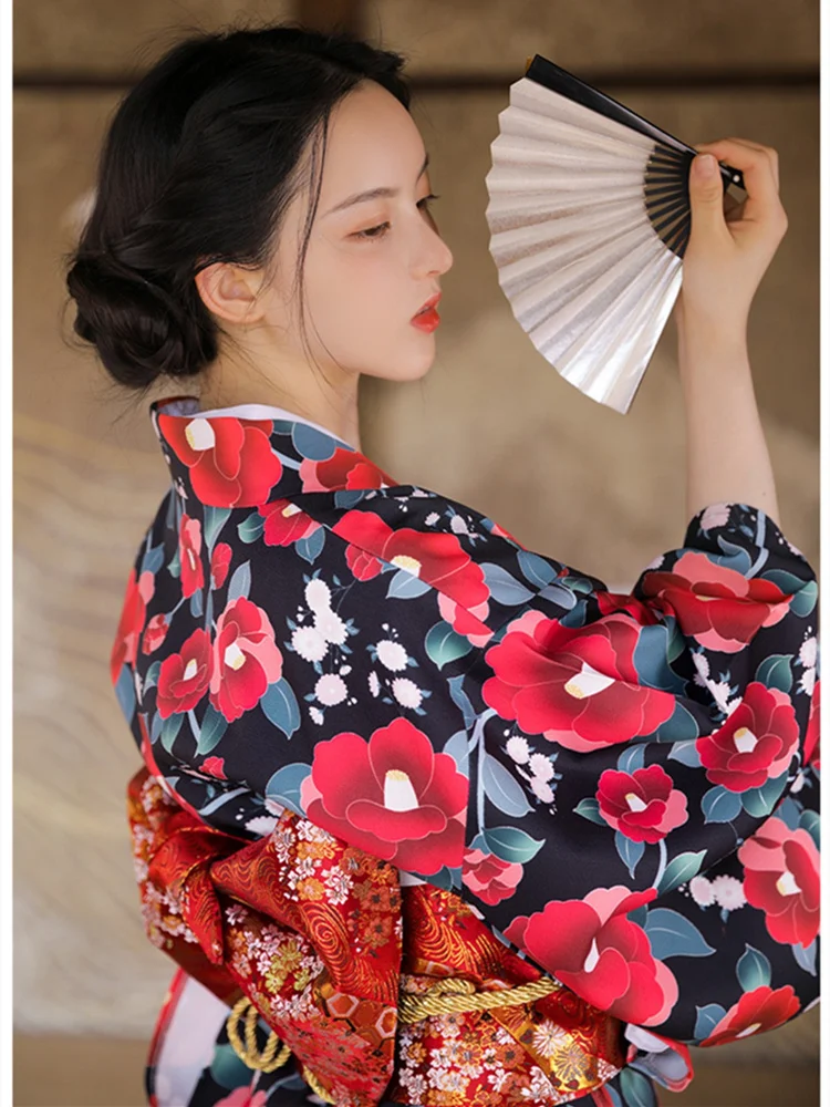 Gaun Panjang Wanita Motif Bung - Japanese Women Formal Wear ulasan dan harga