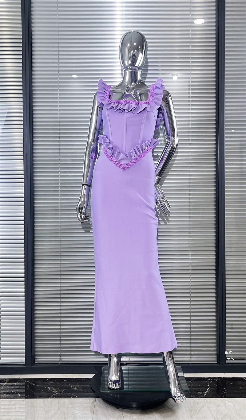 Gaun Bandage Violet Tanpa Leng - Women Formal Wear H&M ulasan dan harga