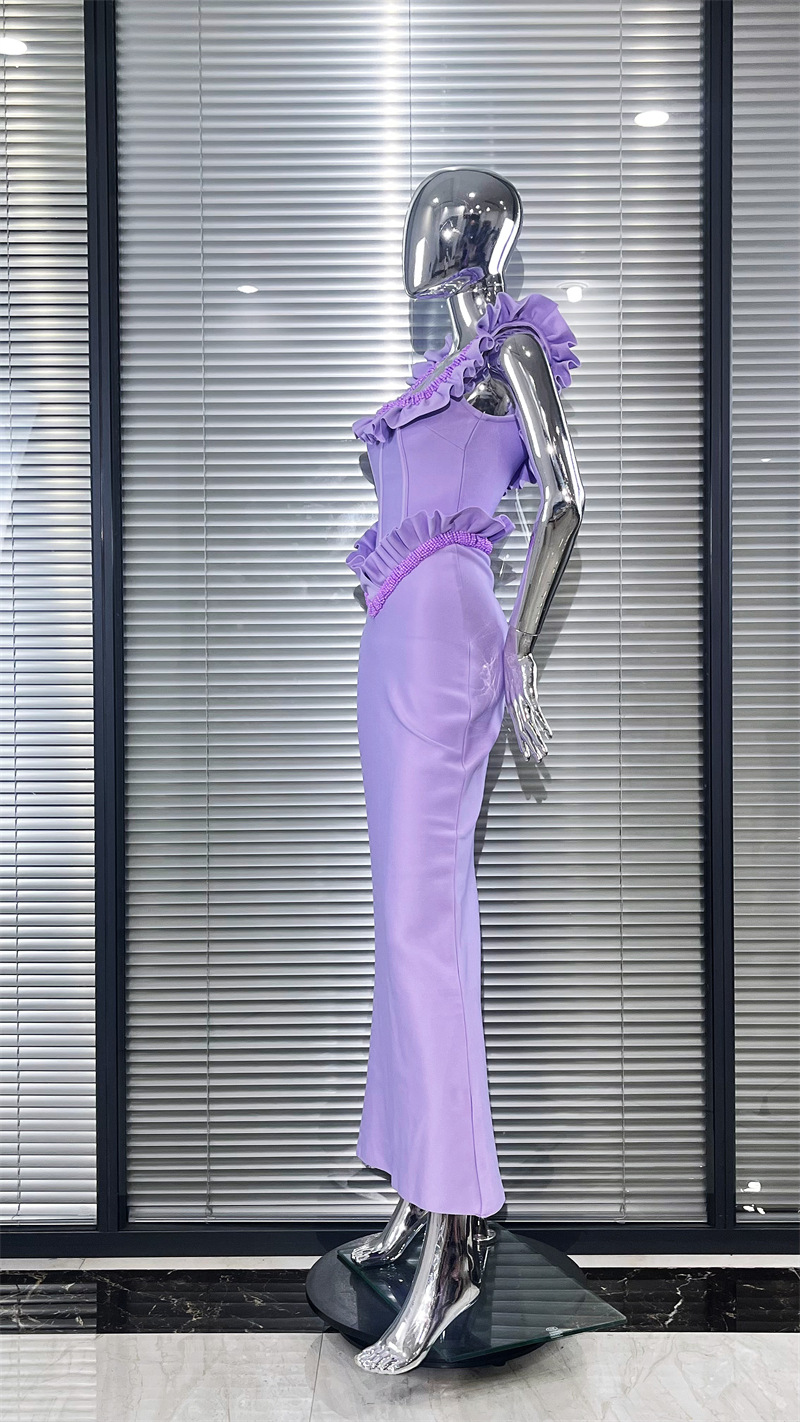 Gaun Bandage Violet Tanpa Leng - Women Formal Wear H&M ulasan dan harga